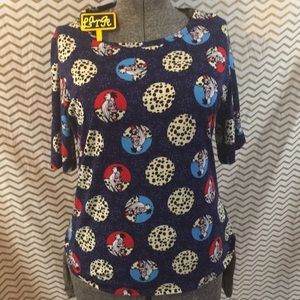 Lularoe Disney Dalmatians Gigi top size L EUC